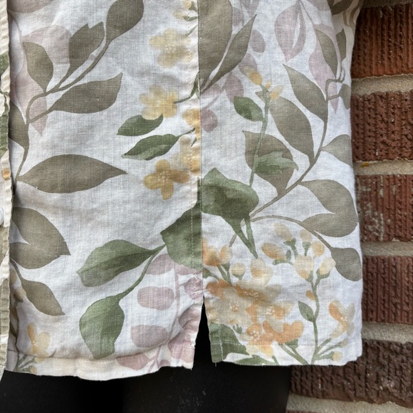 Vintage Jamaica Bay Linen Floral Tropical Button Up Shirt Size XL Single stitch - Picture 3 of 8